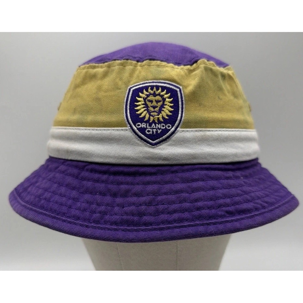 Adidas Orlando City SC MLS Soccer Bucket Hat. Purple/Gold/White Youth OSFM.